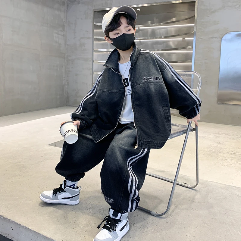 儿童装男童秋装牛仔套装2025新款大童男孩春秋款运动秋季帅气时髦