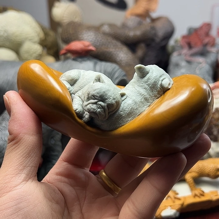 东北石松花石摆件