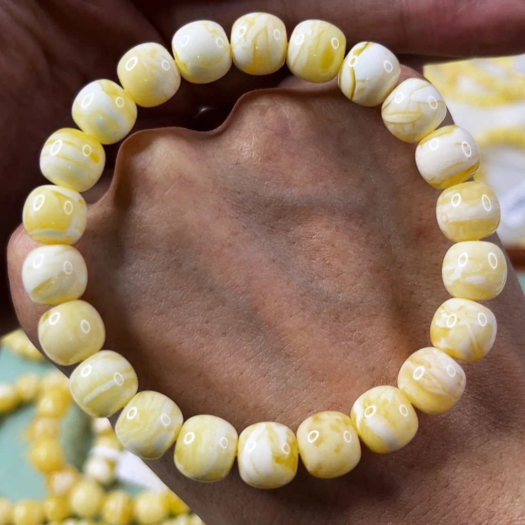 不***。琥珀未镶嵌手链收藏级同料10mm虎皮闪电纹手串