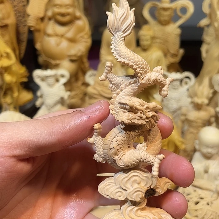 黄杨木瑕疵立龙摆件