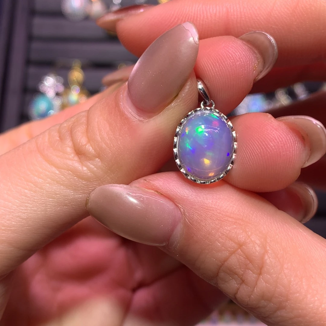 银S925镶嵌欧泊吊坠款式