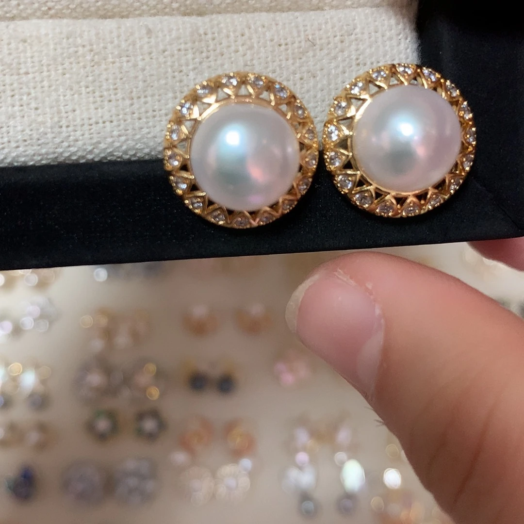 淡水珍珠耳饰合金