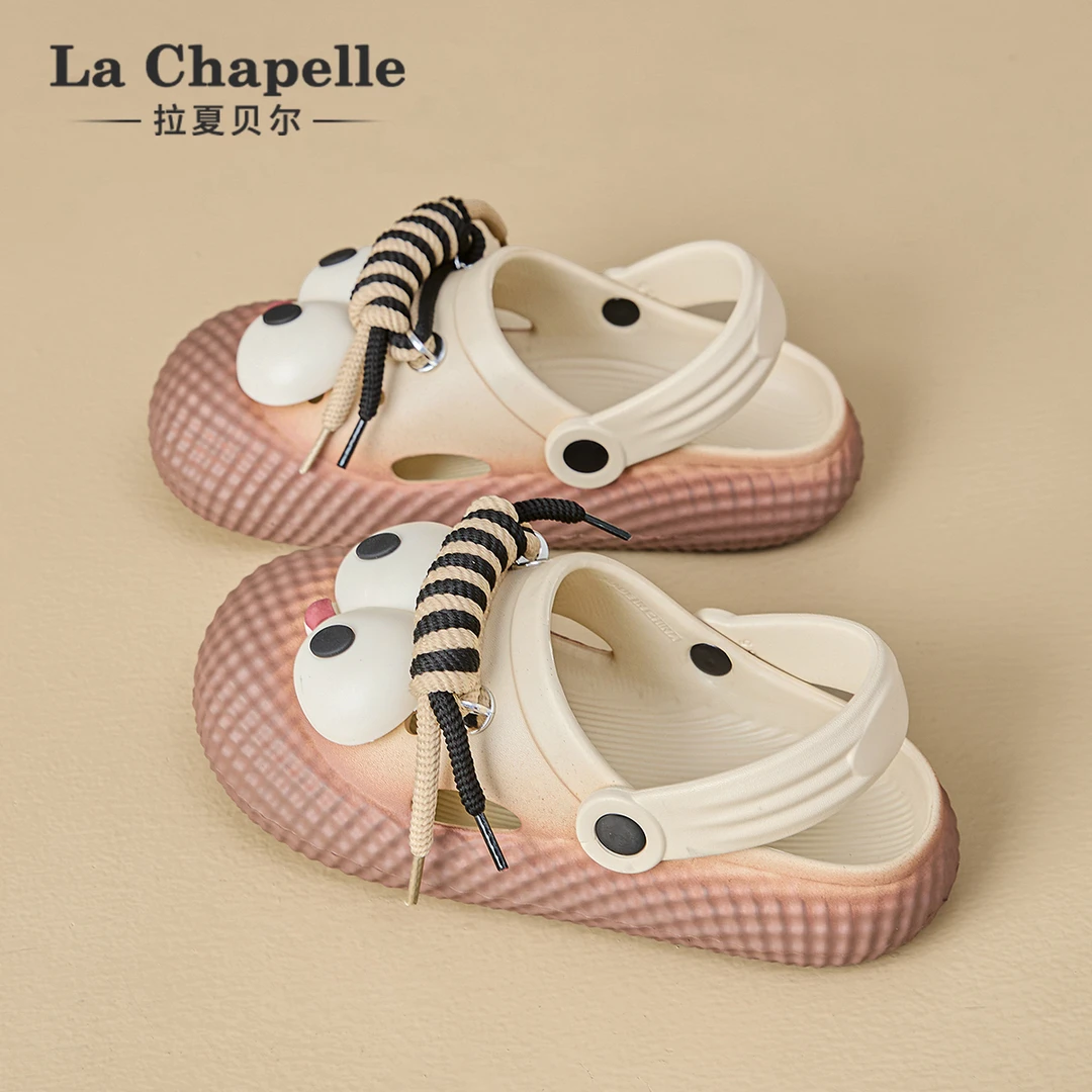 拉夏贝尔个性包头厚底百搭洞洞鞋女冬季外穿2025新款可爱凉拖鞋子