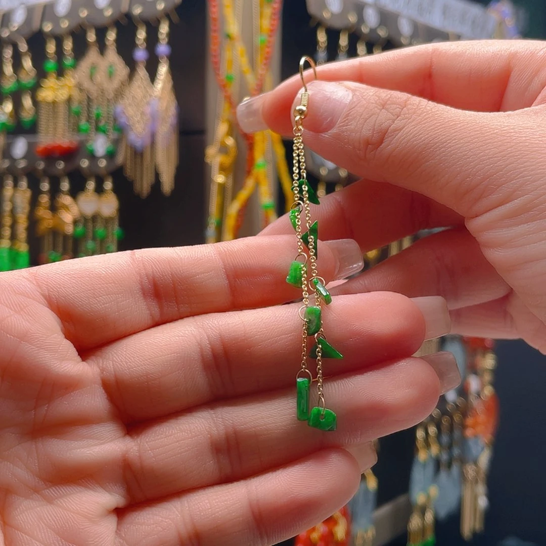 翡翠耳饰合金海**空翡翠首饰