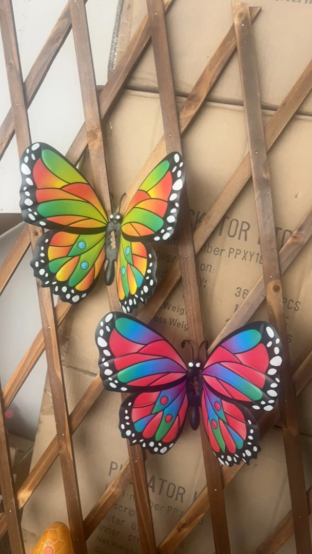 绿色 红色蝴蝶两件套摆件