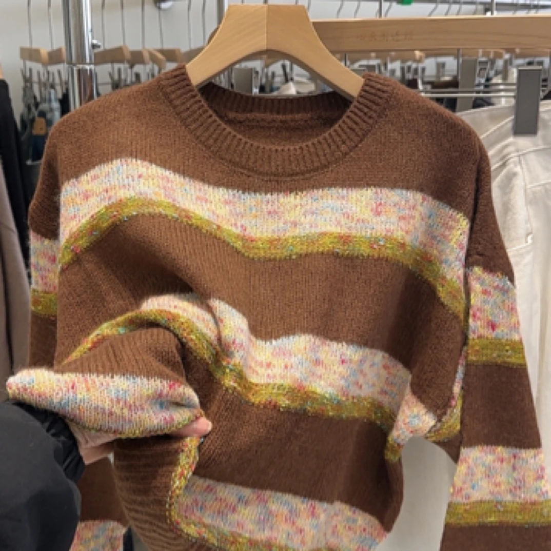 【心依阁明确】2218花纱套头春款休闲韩版毛衣