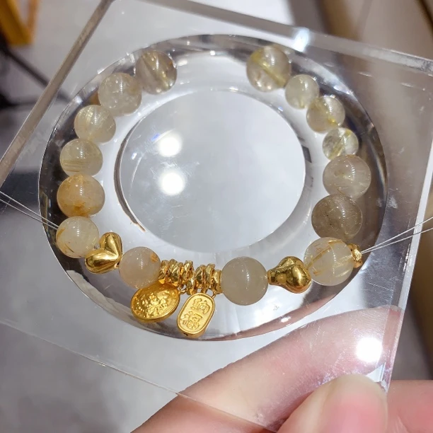 足金纯黄金999黄财神提溜爱心配件个性搭配