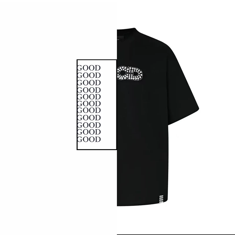 【男女情侣款】GD家 2025SS组合色片图钉重工时尚休闲T恤