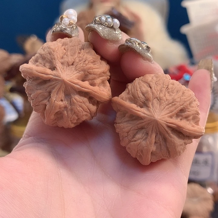 文玩核桃吊坠35 雨花石三棱