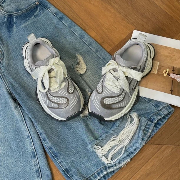 QIAODADA｜【登山老爹】厚底显脚小增高拼色运动老爹鞋｜5公分2919