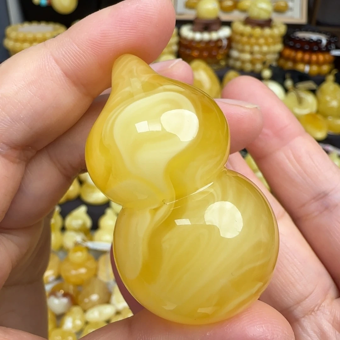 未镶嵌吊坠(不含链)蜜蜡溶洞妖花蜜蜡葫芦吊坠