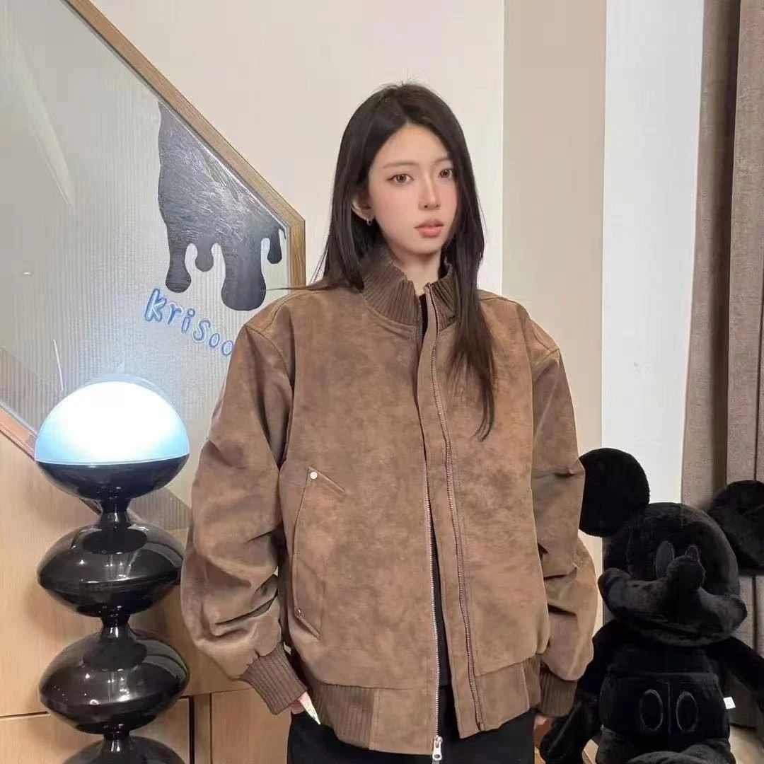 2025春秋痞帅外套高街潮牌港风日系原宿风韩版潮流宽松夹克女装