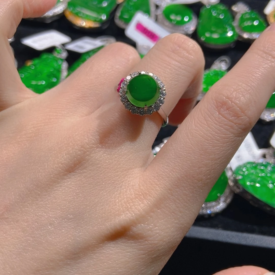 翡翠吊坠(不含链)银S925镶嵌