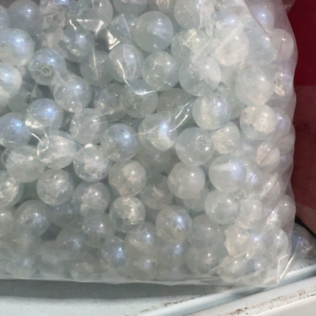 锌合金琉璃卡10，蛋白碎蓝色镀光320粒