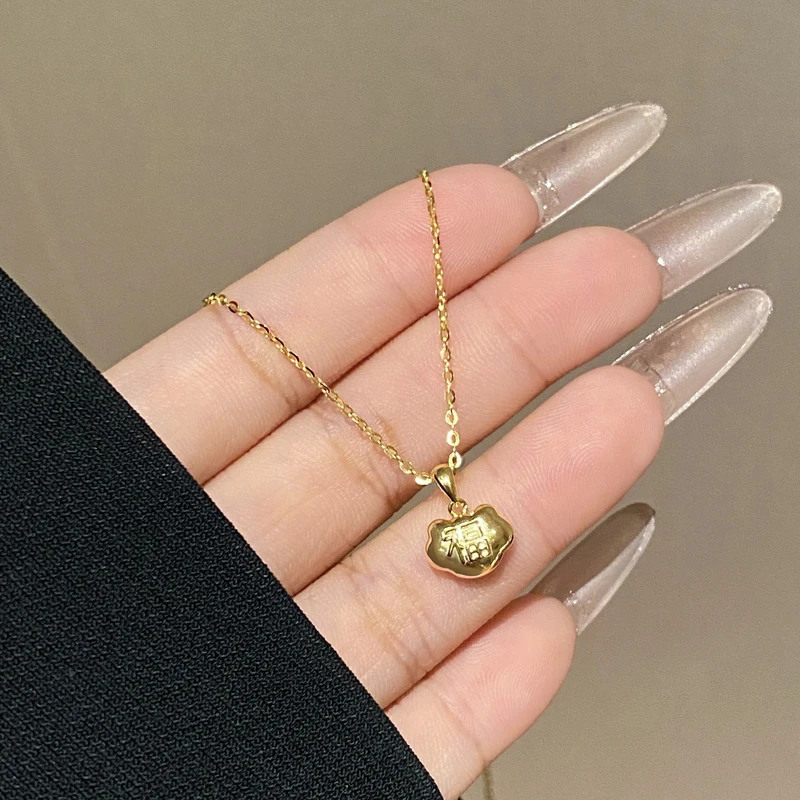 坠链均925银 气质精致小众设计款小福袋项链A3382