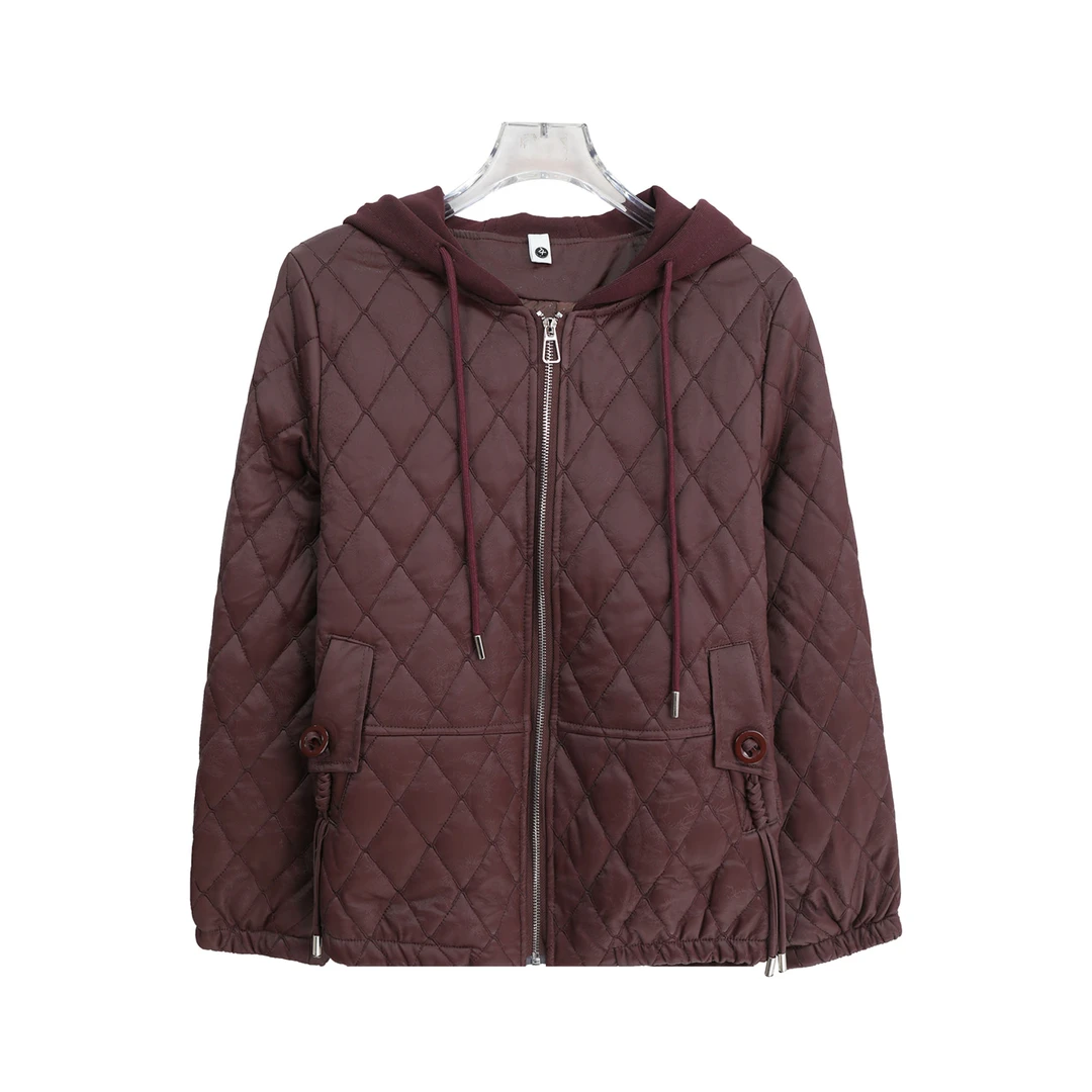 休闲百搭菱格加厚潮流减龄小众设计外套X27407