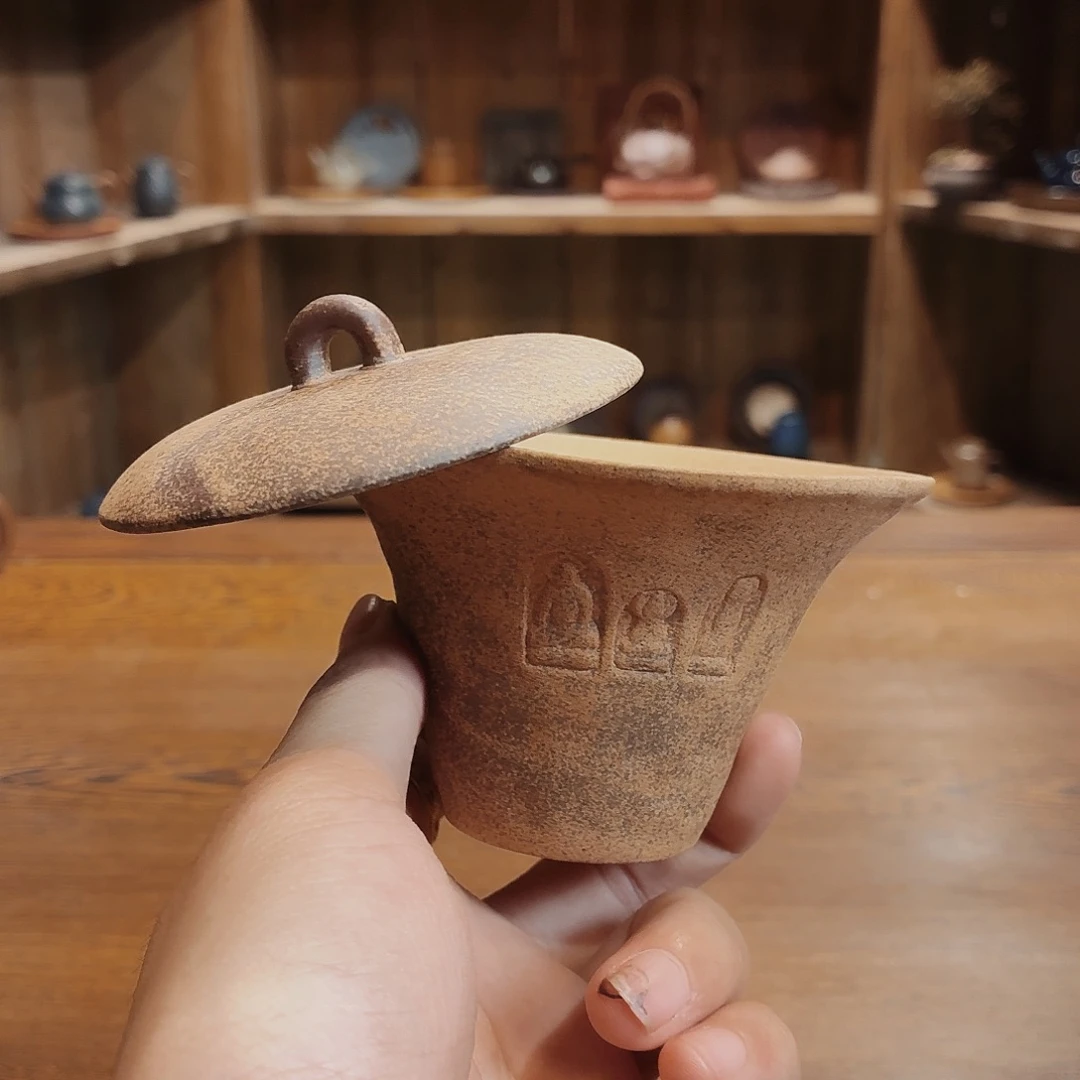 柴烧老岩泥高温茶器皿