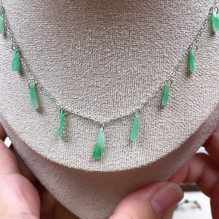 颈饰银S925镶嵌翡翠42号