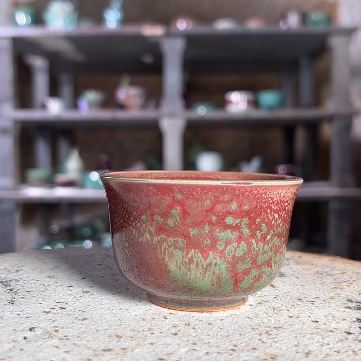 瓷片钧瓷杯子摆件茶宠606