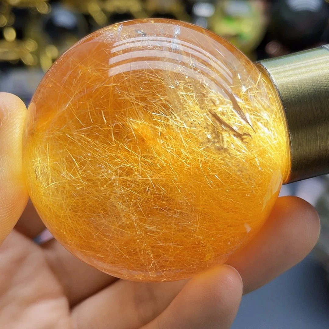 未镶嵌珠宝半成品水晶天然兔毛51.8mm