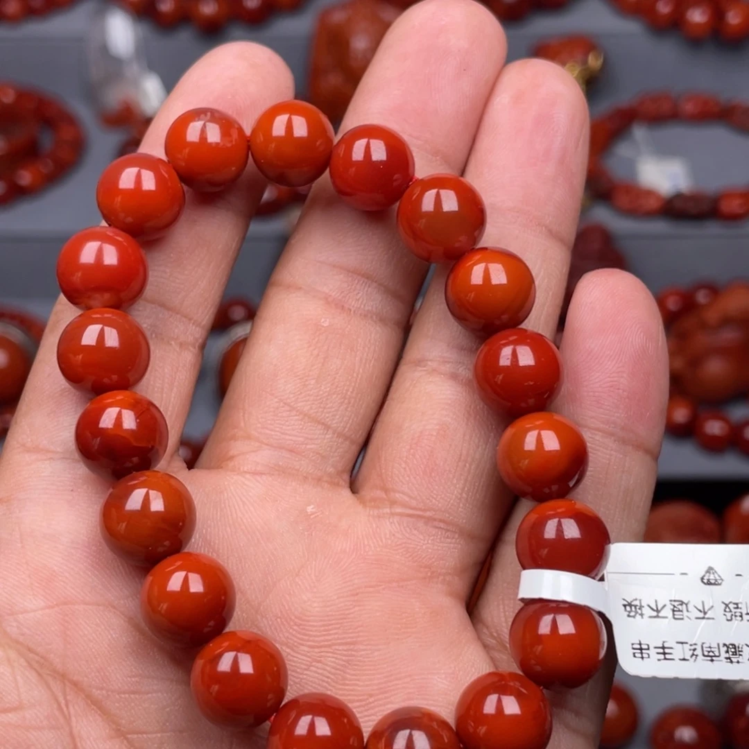 南红玛瑙未镶嵌珠宝奇石单圈10