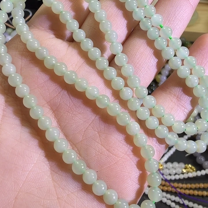 和田玉未镶嵌手链晴水多圈卡4.5mm