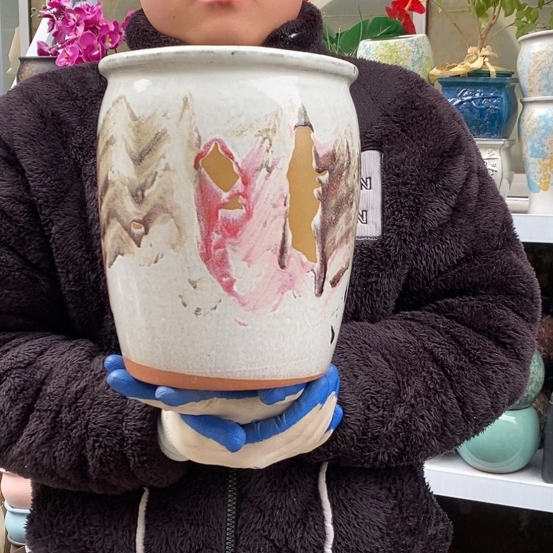 紫砂花盆口20高25瑕疵