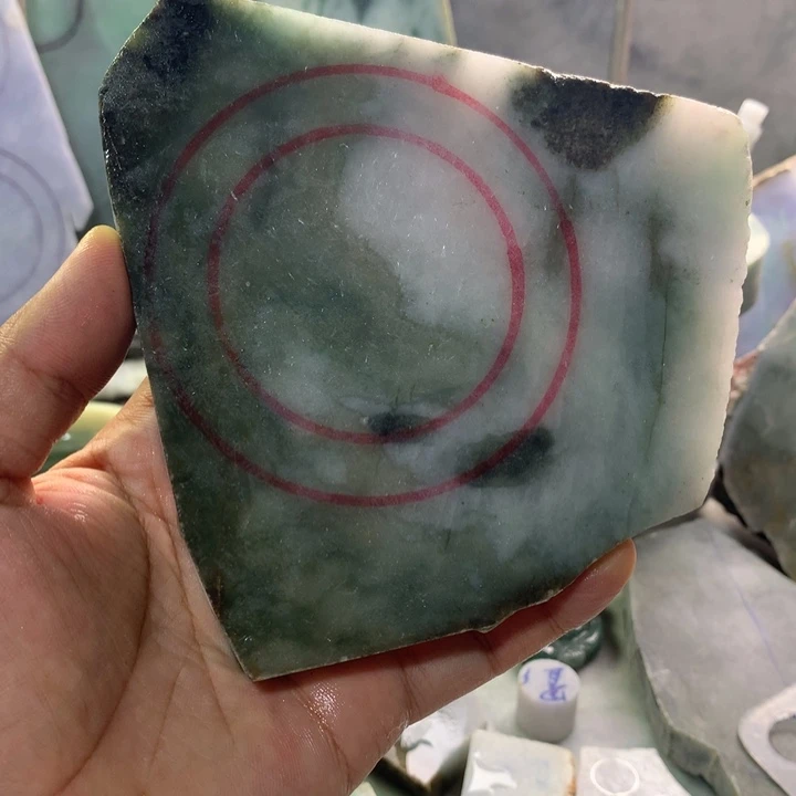 翡翠裸石天然翡翠手镯料5号