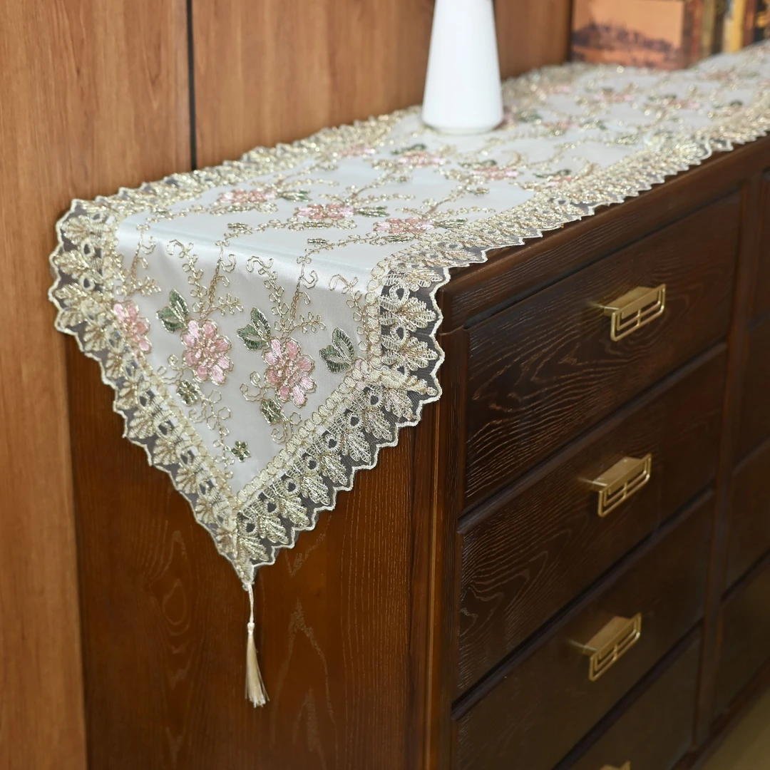 Y22 金粉 (40*220cm桌旗） 电视机电视柜盖巾，茶几茶台盖巾