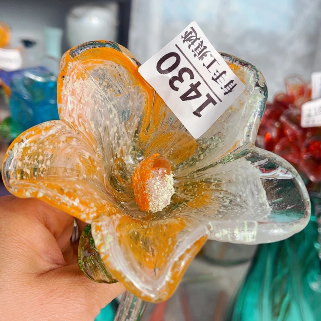 琉璃夜光花1430 花瓶摆件长40