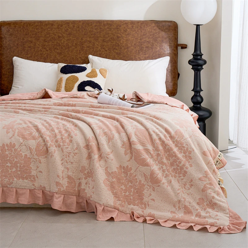 【花恋早春】150*200cm麻棉被四季可用被可机洗可水洗