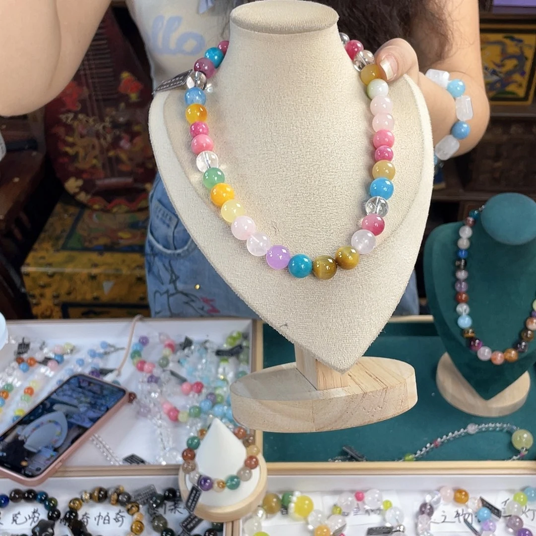 水晶手链银S925镀金镶嵌