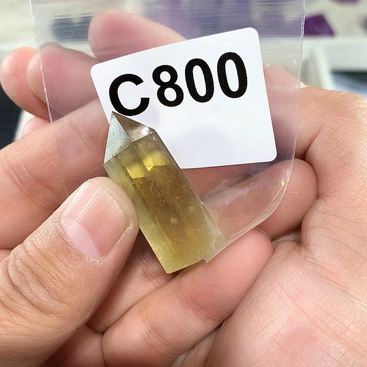 黄晶天然水晶柱子C800未镶嵌向****)