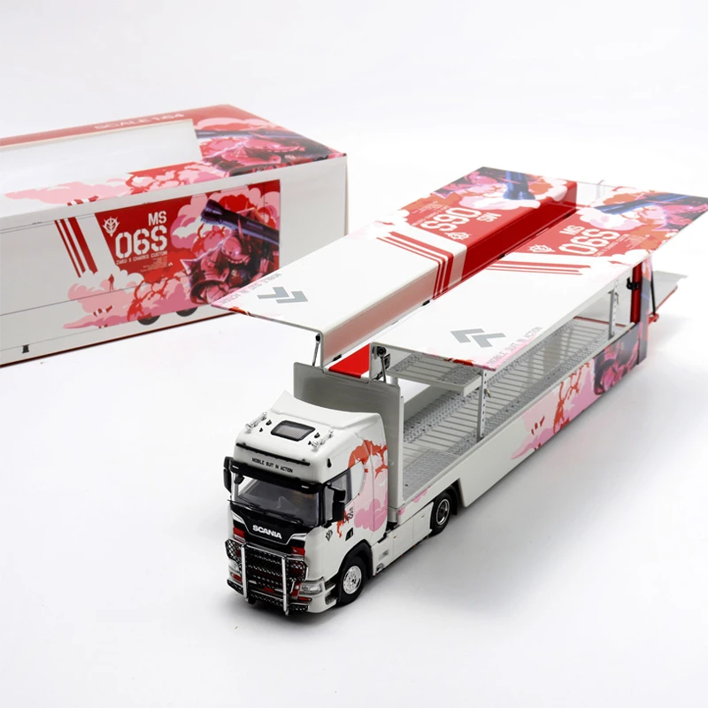现货】Kengfai&Maxwell及物1:64双层斯堪尼亚S730运输车汽车模型