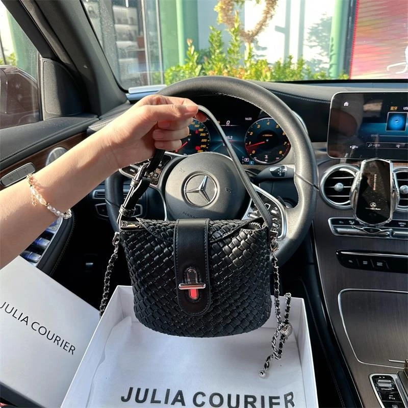 香港正品2026女包编织纹手提腋下包包女2024新款通勤单肩斜挎包