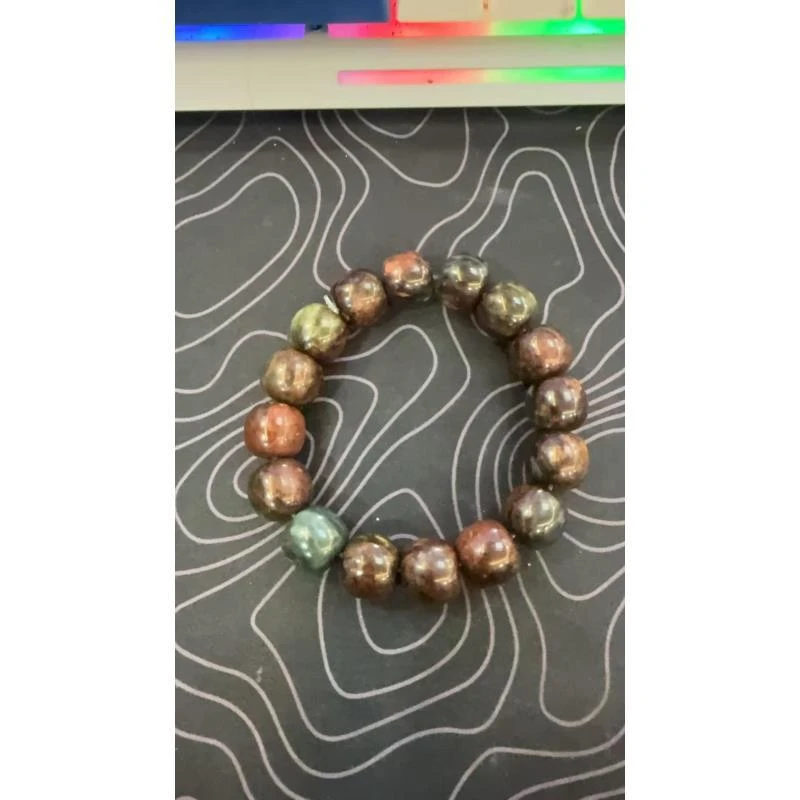 蓝浆河磨老型珠手串男女同款