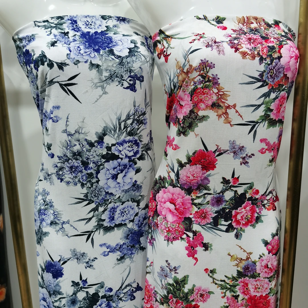 人造棉布料高密70支竹节棉麻纱布夏凉布棉布连衣裙衬衫面料