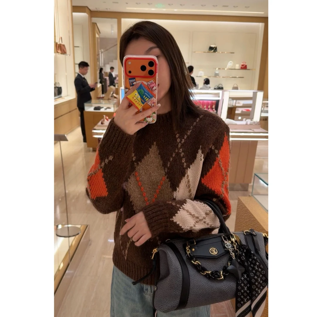 【特种混纱毛衣】CSMY5A280复古百搭秋冬轻奢老钱高级感新款毛衣