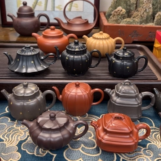 Q***峰茶壶紫砂繁花洒金焐灰
