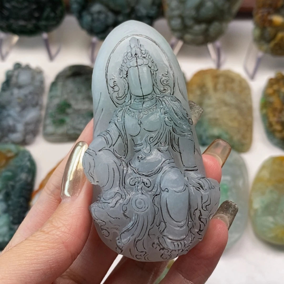 阿****定制翡翠未镶嵌水月观音