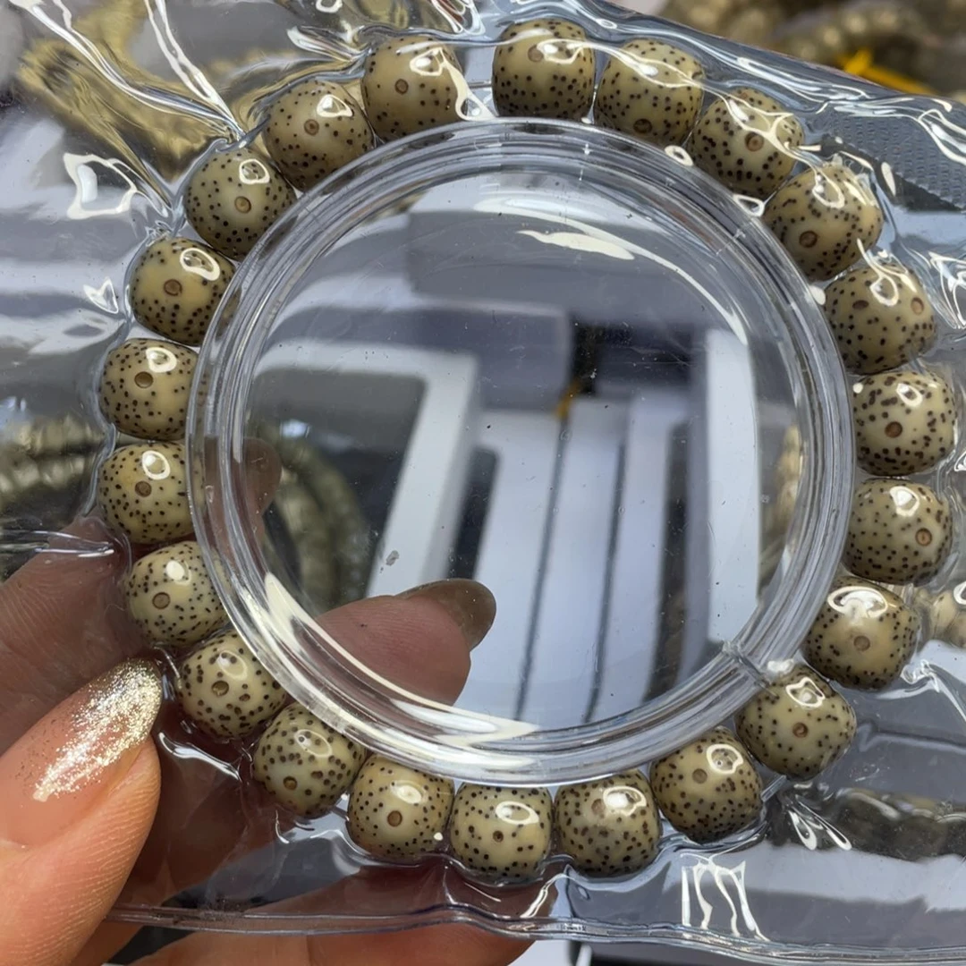 手串星月菩提石玉料绿幽灵手串尺寸10