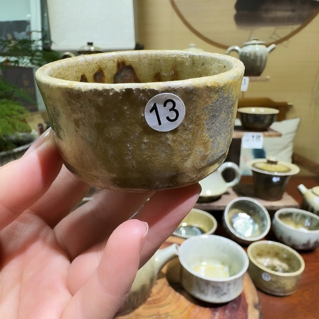 建水紫陶白泥柴烧杯微瑕