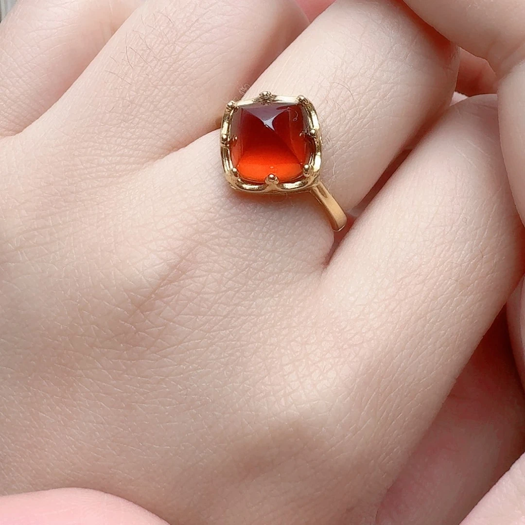 石榴石戒指银S925镶嵌882