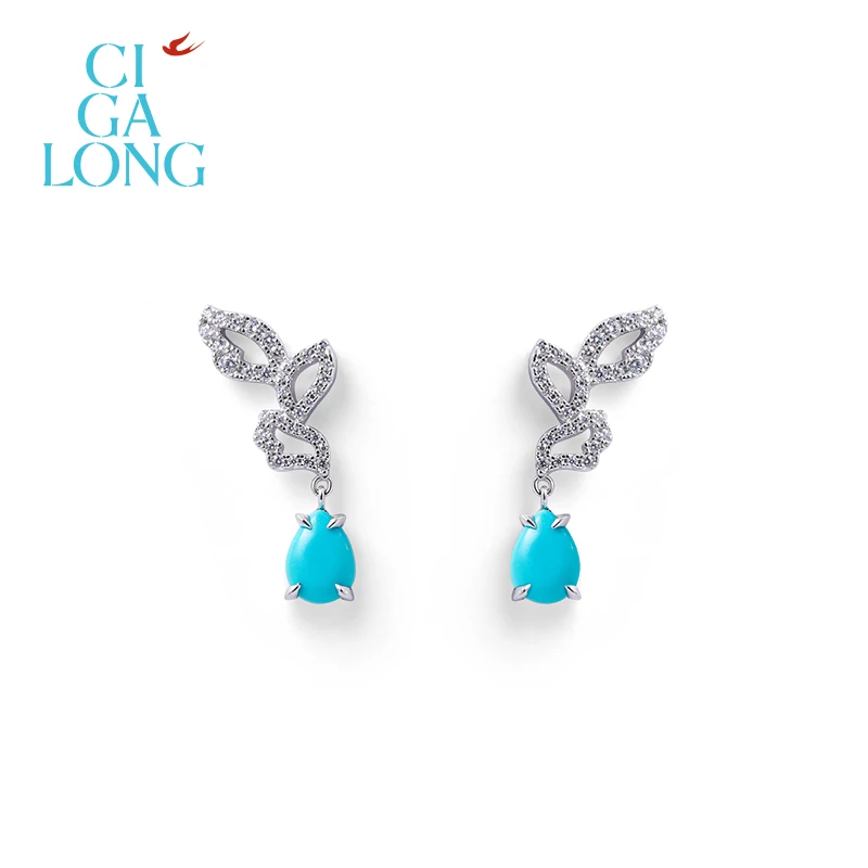 CIGALONG月桂叶绿松石耳钉/戒指【专场推荐】