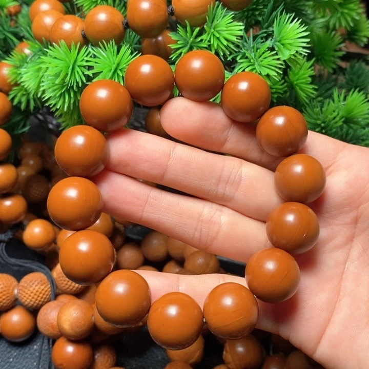 橄榄核手串1.65红料光珠