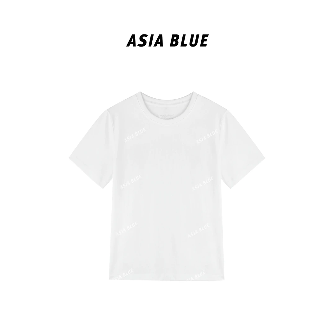 【ASIA BLUE】· 凤五 ·2025春夏微弹圆领净版百搭简约短袖T恤W1805