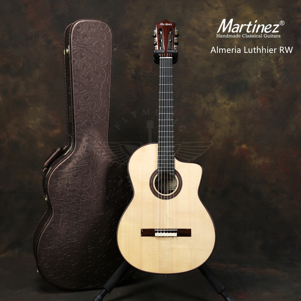 飞琴行 马丁尼Martinez Almeria Luthier 跨界全单电箱古典吉他