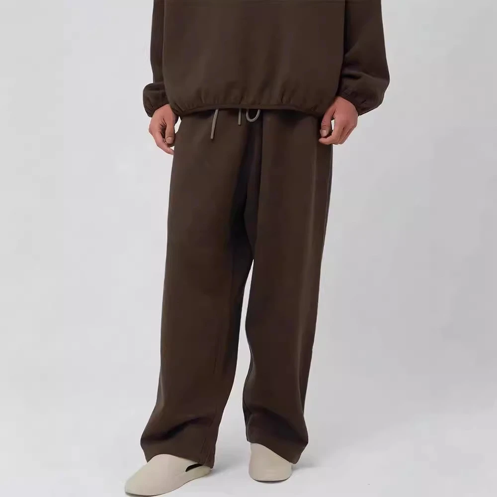 复线ESSENTIALS新款栗棕色秋冬加绒直筒休闲长裤潮牌男