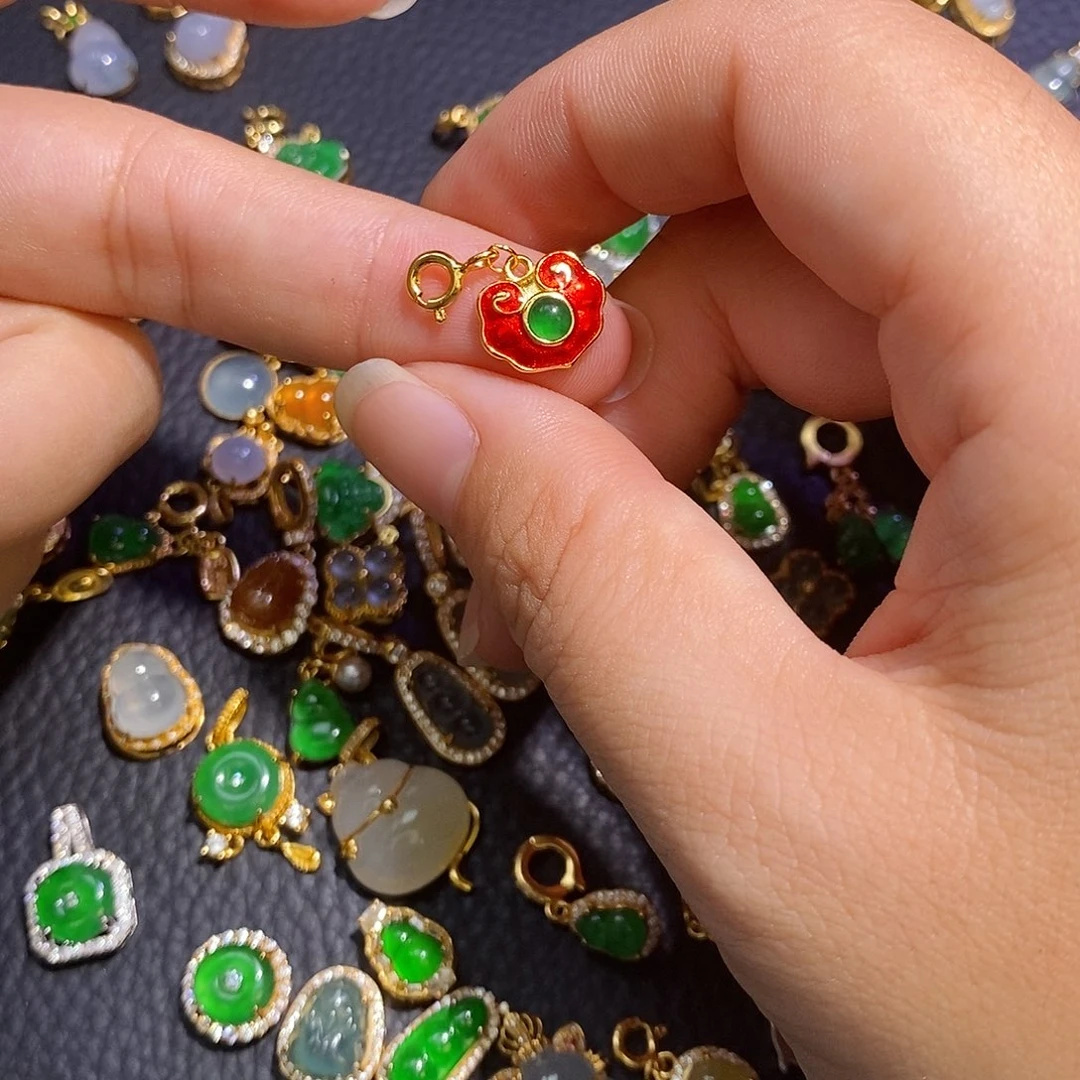 翡翠银S925镶嵌颈饰