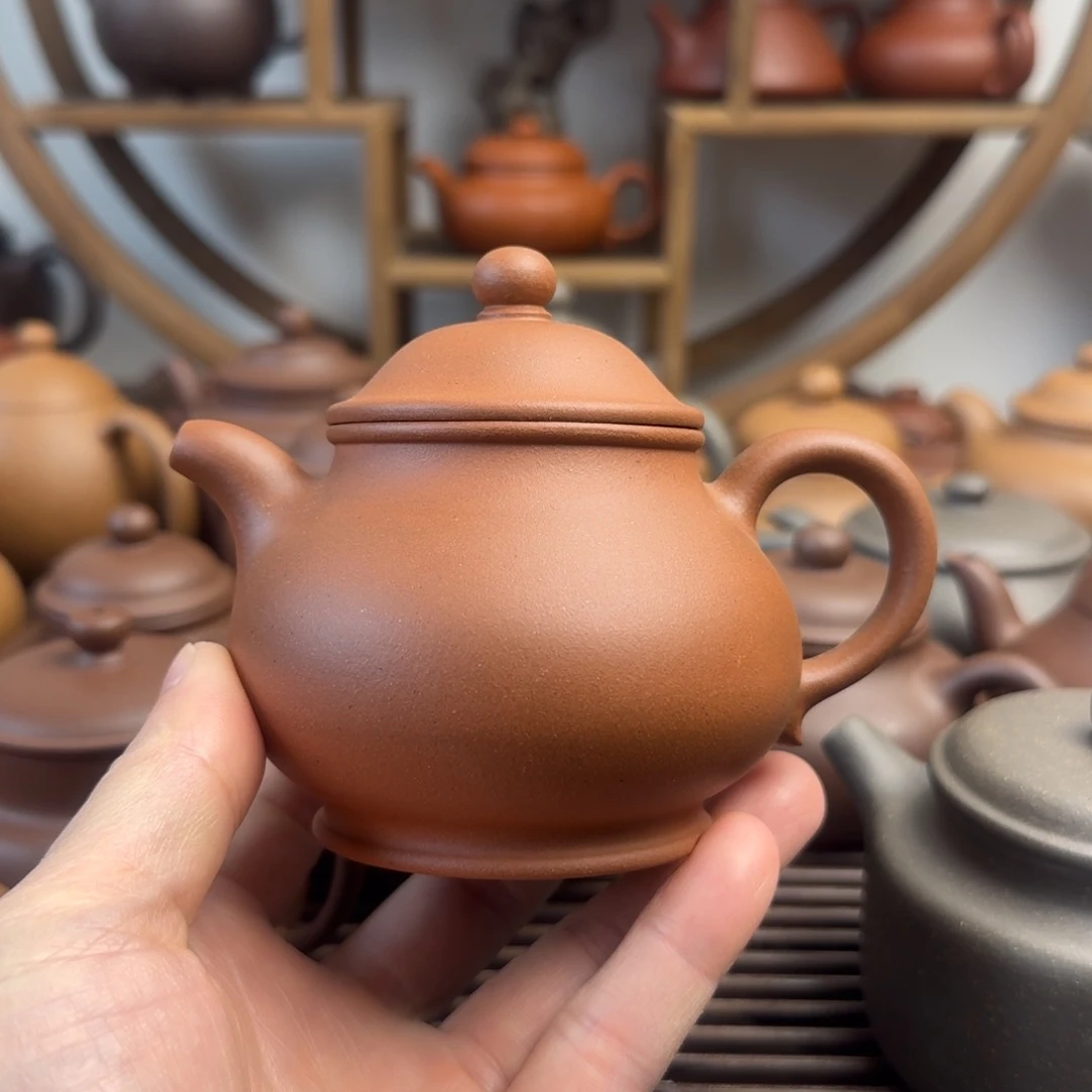 紫砂茶壶高潘190cc黄龙山红泥